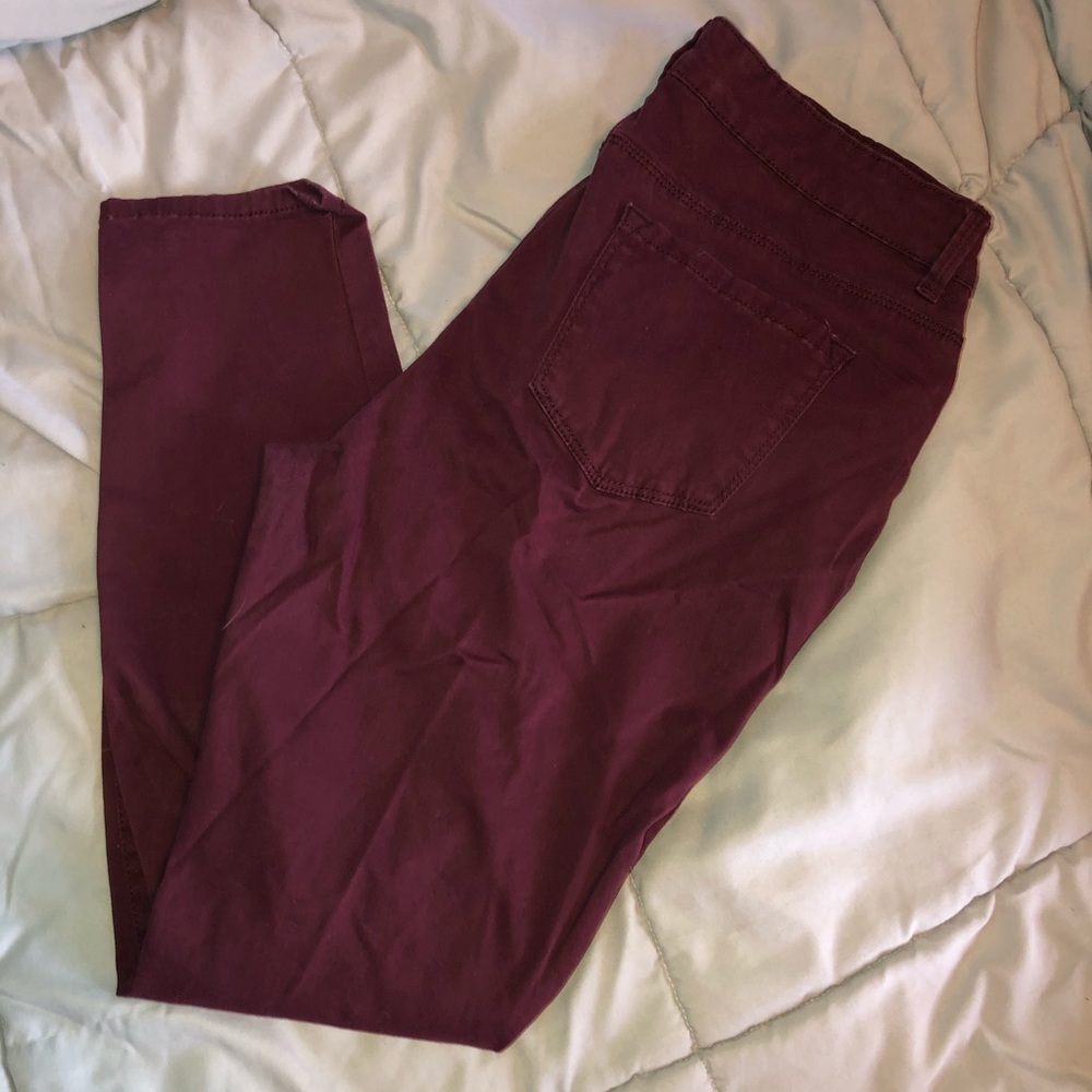 Dark pink jeans